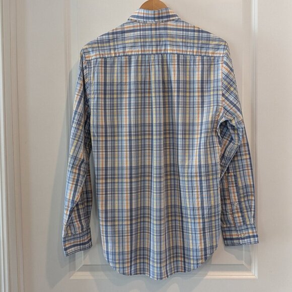 Vineyard Vines Slim-Fit Whale Shirt Men's Small Button-Down Blue Orange Plaid - Picture 2 of 13